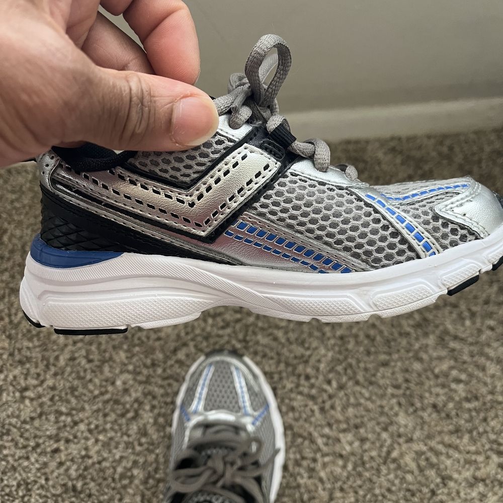 Pony Kids Silver & Blue Lace-Up Sneakers